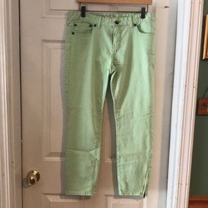 Free People sz 31 mint green skinny jeans w/zipper